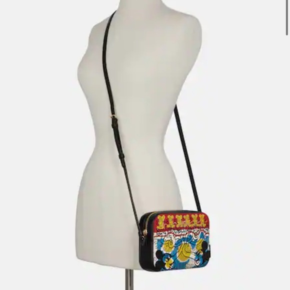 Coach Handbags - Coach Disney Mickey Mouse X Keith Haring Mini Camera Bag
Gold/Chalk Black Multi